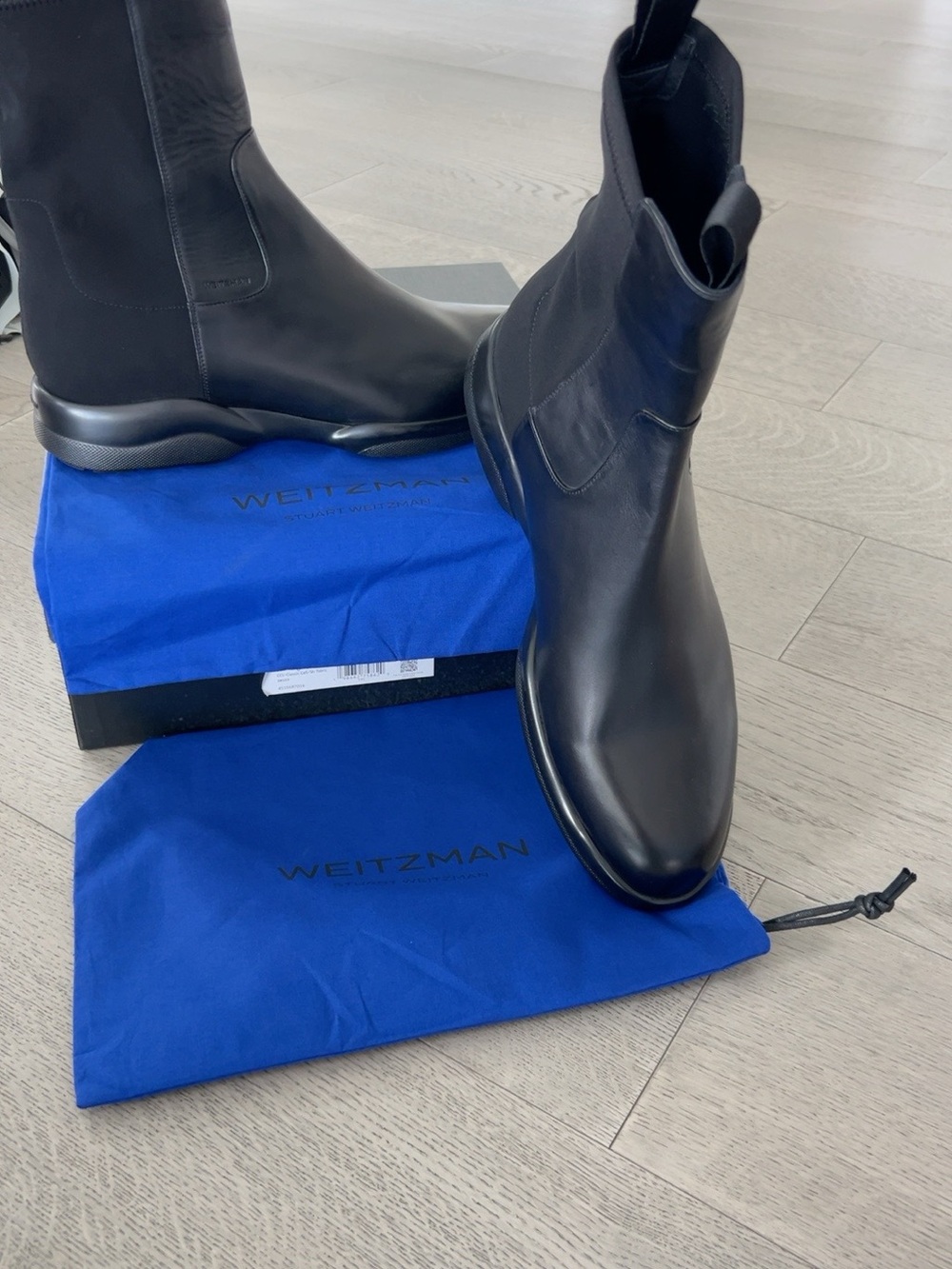 Stuart Weitzman Cyrus Men’s Black Leather Boots | US 11 | New in Box - Picture 9 of 11
